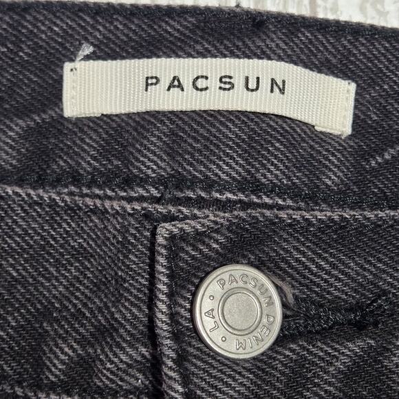 PACSUN Women's Jeans Size 29 Black High Rise Boot Cut Patchwork FRAYED Design - Picture 6 of 10